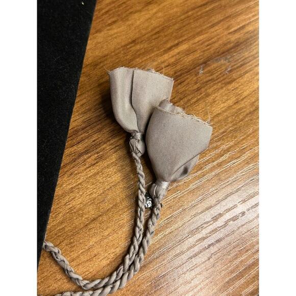 J. Crew Hematite Tone Beads Rhinestone Braided Cord Necklace - Picture 5 of 6